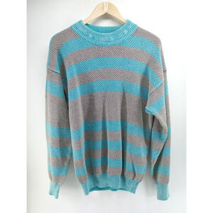 Vintage 90's‎ Y2K Arizona Jean Co Teens Ramie Blend Sweater Striped Size L Blue